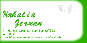 mahalia german business card